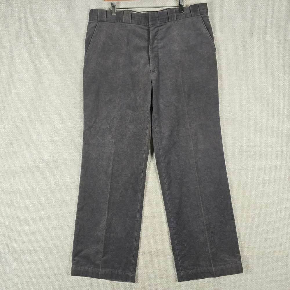 Vintage Sears Flannel Lined Corduroy Work Pants 40x30 Grey Plaid Lined 80s